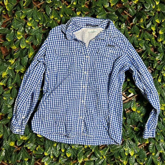 Columbia Blue White Windbreaker Style Longsleeve Top Size Large - Picture 1 of 6